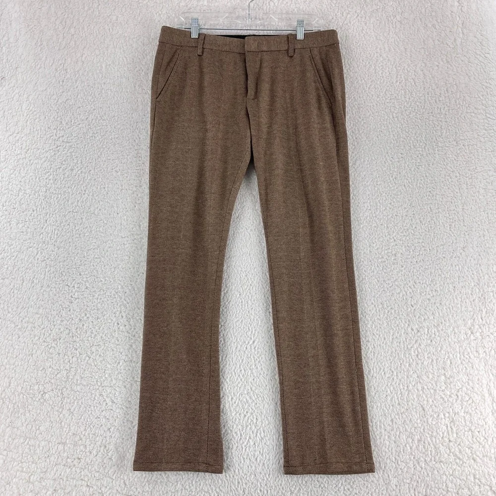 Dondup Brown Dress Pants Mens Size 32 Tweed Straight Leg Work Made in Italy‎